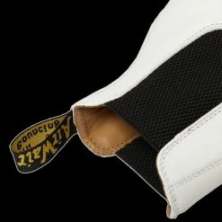 Dr. Martens Dr Martens - White Smooth Leather Yellow Stitch Chelsea Boot