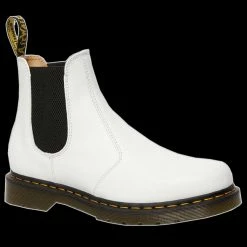 Dr. Martens Dr Martens - White Smooth Leather Yellow Stitch Chelsea Boot