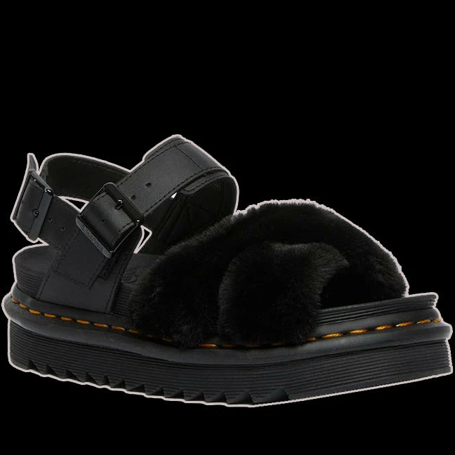 Dr. Martens Dr Martens - VOSS FLUFFY BLACK FAUX FUR SANDALS 3 Dr. Martens Dr Martens - VOSS FLUFFY BLACK FAUX FUR SANDALS