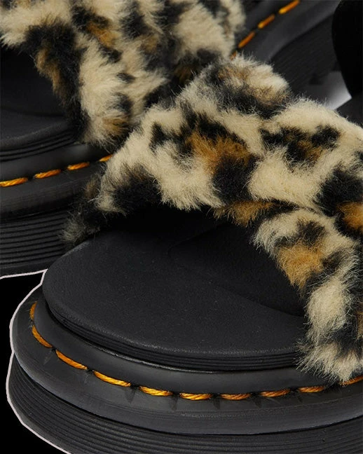Dr. Martens Dr Martens - VOSS FLUFFY LEOPARD FAUX FUR SANDALS 4 Dr. Martens Dr Martens - VOSS FLUFFY LEOPARD FAUX FUR SANDALS