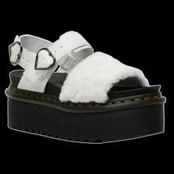 Dr. Martens Dr Martens - VOSS WHITE HEARTS FLUFFY FAUX FUR PLATFORM SANDALS Shoes & Boots