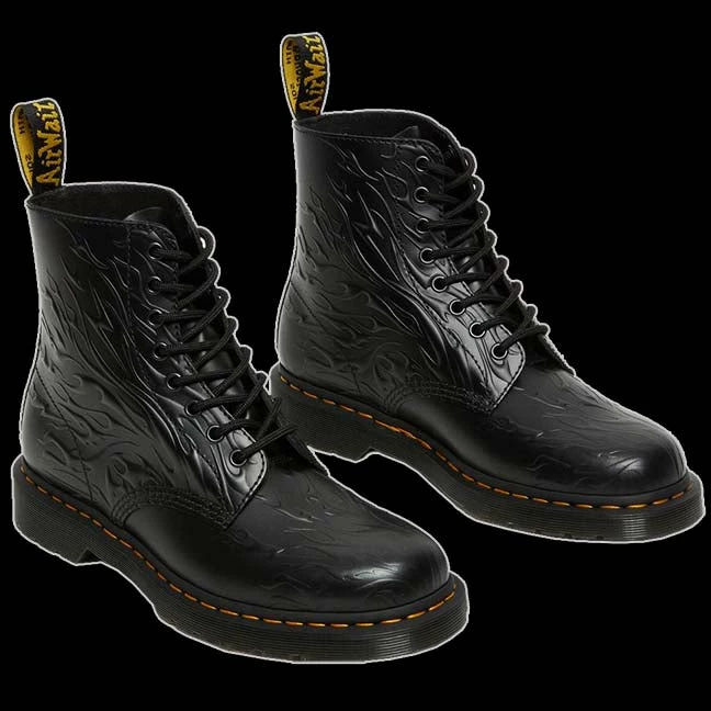 Dr. Martens Dr Martens - 8 Eyelet Black Flame Boot 4 Dr. Martens Dr Martens - 8 Eyelet Black Flame Boot