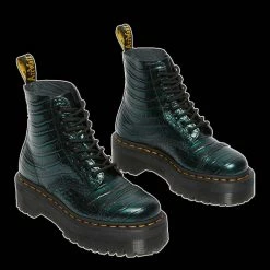 Dr. Martens Dr Martens - Sinclair Green Croc Leather Boot Shoes & Boots
