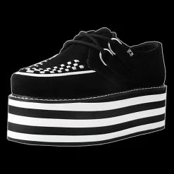 TUK T.U.K. - Black & White Stripe Stack Shoes & Boots
