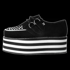 TUK T.U.K. - Black & White Stripe Stack Shoes & Boots