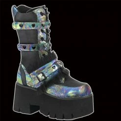 Demonia/Pleaser Shoes Demonia - Black Ashes-120 Fur & Locket