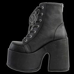 Demonia/Pleaser Shoes Shoes & Boots Demonia - Black Faux Leather Platform Heel Boot Camel 203