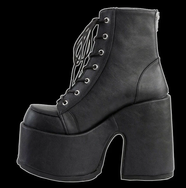 Demonia/Pleaser Shoes Shoes & Boots Demonia - Black Faux Leather Platform Heel Boot Camel 203 4 Demonia/Pleaser Shoes Shoes & Boots Demonia - Black Faux Leather Platform Heel Boot Camel 203