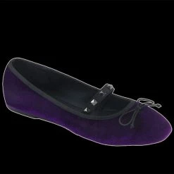 Demonia/Pleaser Shoes Shoes & Boots Demonia - DRAC-07 Purple Ballet Flats With Stud Strap