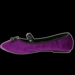 Demonia/Pleaser Shoes Shoes & Boots Demonia - DRAC-07 Purple Ballet Flats With Stud Strap