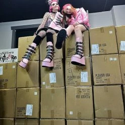 Demonia/Pleaser Shoes Shoes & Boots Demonia - FashioNation SWING-230 Pink Holographic Boot 10 Demonia/Pleaser Shoes Shoes & Boots Demonia - FashioNation SWING-230 Pink Holographic Boot