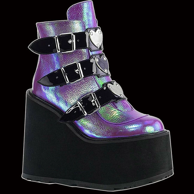 Demonia/Pleaser Shoes Shoes & Boots Demonia - Purple/Iridescent Heart Buckle Swing-105 3 Demonia/Pleaser Shoes Shoes & Boots Demonia - Purple/Iridescent Heart Buckle Swing-105