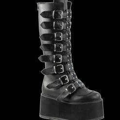 Demonia/Pleaser Shoes Demonia - DAMNED-318 Black Faux Leather Shoes & Boots