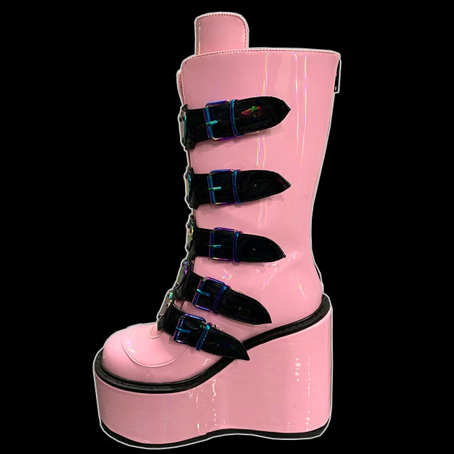 Demonia/Pleaser Shoes Shoes & Boots Demonia - FashioNation SWING-230 Pink Holographic Boot 4 Demonia/Pleaser Shoes Shoes & Boots Demonia - FashioNation SWING-230 Pink Holographic Boot