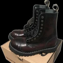 Steel Boots STEEL - 10 Eyelet Burgundy Steel-Toe Boot Shoes & Boots