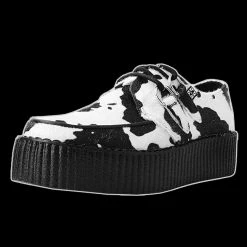 TUK T.U.K - Black & White Cow Print Viva Mondo Shoes & Boots