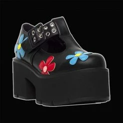 LaModa Footwear Lamoda - Watch Me Flower Chunky Platform Dolly Shoes