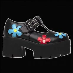 LaModa Footwear Lamoda - Watch Me Flower Chunky Platform Dolly Shoes