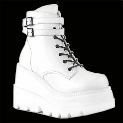 Demonia/Pleaser Shoes Demonia - SHAKER-52 White Vegan Leather Shoes & Boots