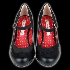 BAIT Footwear BAIT - Regina Black Wingtip Heel Shoe