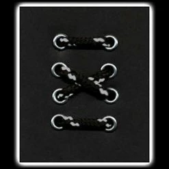 Laces Shoe Stuff 30 Eyelet Black W/ Grey Dots Round (356 Cm / 140 In)