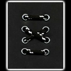 30 Eyelet Black W/ White Dots Round Laces (356 Cm / 140 in)