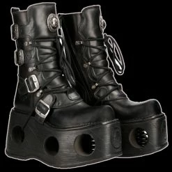 New Rock - ReCoil 4 Buckle Spring Platform Boot Shoes & Boots