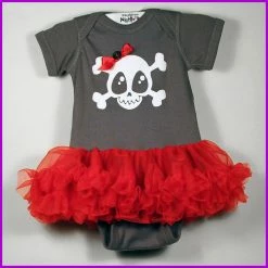 Babysitter's Nightmare - Grey Skully & Bow Tutu Dress Kid's Stuff