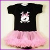 Kid's Stuff Babysitter's Nightmare - Pucker Up Skully Pink Tutu Onesie Dress