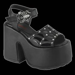 Demonia/Pleaser Shoes Demonia - Black Spider Web Mary Jane Camel Shoes & Boots