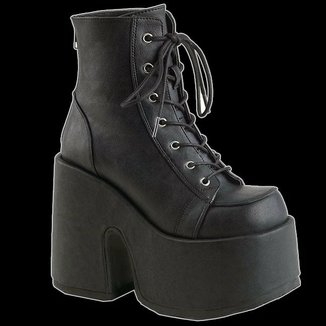 Demonia/Pleaser Shoes Shoes & Boots Demonia - Black Faux Leather Platform Heel Boot Camel 203 3 Demonia/Pleaser Shoes Shoes & Boots Demonia - Black Faux Leather Platform Heel Boot Camel 203