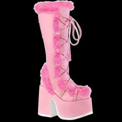 Demonia/Pleaser Shoes Shoes & Boots Demonia - Pink Faux Fur Camel