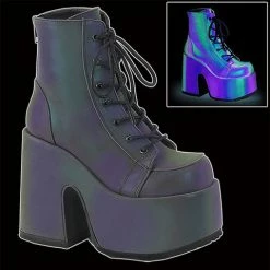 Demonia/Pleaser Shoes Shoes & Boots Demonia - Green Multi Reflective Platform Heel Boot