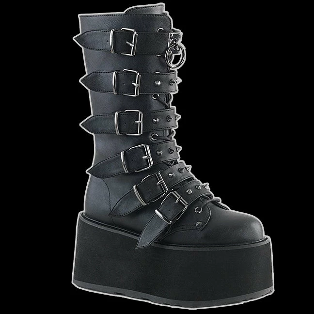 Demonia/Pleaser Shoes Demonia - DAMNED-225 Spiked Strap Black Vegan Leather 3 Demonia/Pleaser Shoes Demonia - DAMNED-225 Spiked Strap Black Vegan Leather