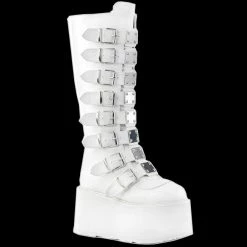 Demonia/Pleaser Shoes Demonia - DAMNED-318 White Vegan Leather Shoes & Boots
