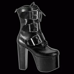Demonia/Pleaser Shoes Demonia - Torment Black Platform Heel Buckle Boot