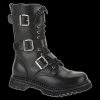 Demonia/Pleaser Shoes Demonia - Riot 12 Eyelet Black 3 Buckle Steel-Toe Boot 2 Demonia/Pleaser Shoes Demonia - Riot 12 Eyelet Black 3 Buckle Steel-Toe Boot