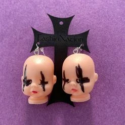Vixens And Angels Doll Head Earrings - Spookey Shoe Stuff