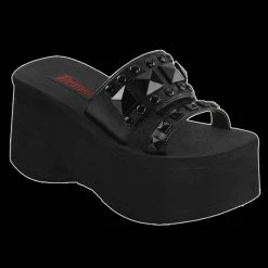 Demonia/Pleaser Shoes Demonia - Black Stud Funn-18 Sandal Shoes & Boots