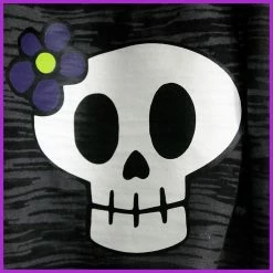 Babysitter's Nightmare - Charcoal Burnout Skull And Daisy Dress Kid's Stuff