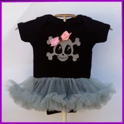 Babysitter's Nightmare - Black And Pink Skully & Bow Tutu Dress Kid's Stuff