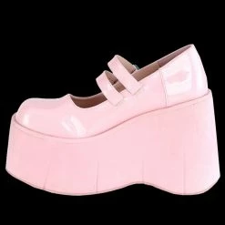 Demonia/Pleaser Shoes Demonia - KERA BABY PINK HOLOGRAM MJ Platform Wedge Shoe