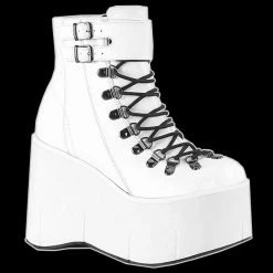 Demonia/Pleaser Shoes Demonia - White 2 Buckle Kera Lace Up Shoes & Boots