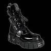 Shoes & Boots New Rock - Invader Black Patent 4 Buckle Boot