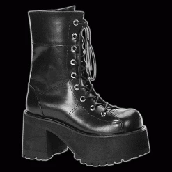 Vixens And Angels Shoes & Boots Demonia - Ranger Black Platform Heel Boot