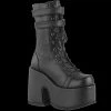 Demonia/Pleaser Shoes Shoes & Boots Demonia - CAMEL-250 Black Faux Leather 2 Strap Boot