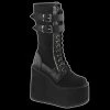 Demonia/Pleaser Shoes Demonia - TALL LACE UP SWING - 221 Black Vegan Leather Shoes & Boots