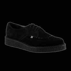 Shoes & Boots TUK - Black Suede Tie Pointed Creeper Shoe