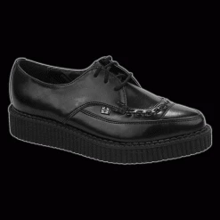 TUK - Black Leather Tie Pointed Creeper Shoe Shoes & Boots