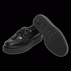 TUK - Black Leather Low-Sole Viva Creeper Shoe